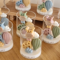 Nouvelle Arrivée Bougies Parfumées Personnalisées en Forme d'Animaux (Girafe, Montgolfière, Nuage) en Cire de Soja pour Cadeaux d'Anniversaire, Baby Shower, Baptême