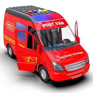 Jouet Postvan à friction de qualité supérieure avec musique et lumières LED clignotantes pour enfants, jeu interactif disponible à la vente - Product Image 1