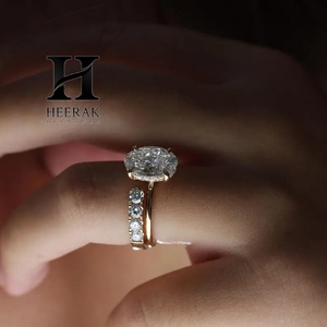 Luxury 14K Yellow Gold <b>Open</b> Gap Diamond <b>Ring</b> Lab Grown Round Brilliant Cut Diamond Cuff Band Minimalist Stackable Wedding <b>Ring</b> - Product Image 6