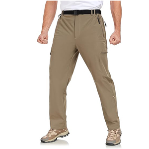 Pantalon cargo noir personnalisé pour homme, séchage rapide, léger, coupe droite, respirant, pour la pêche, taille mi-haute, braguette zippée, décontracté, pour l'été - Product Image 4