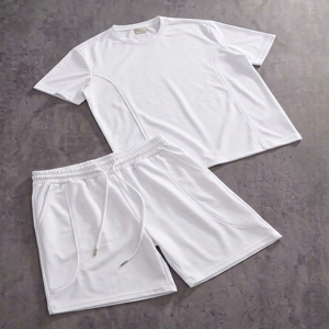 CLOVIX SPORTS High Quality Men Cotton Short Set Summer Outfit T <b>Shirt</b> Shorts Casual Streetwear Two Piece Set Breathable - Product Image 2