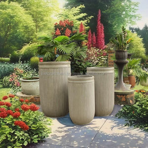 Pot de fleurs en béton léger de luxe, pot de jardin moderne pour l'extérieur, pot de plante en fibre-ciment durable et écologique - Product Image 4