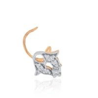 Zota Jewel - Piercing de nez en forme d'étoile en diamant naturel plaqué or 18 carats - Bijoux fins pour femmes - Taille standard