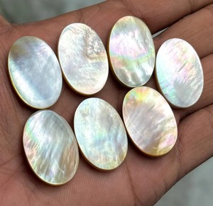 แผ่นเปลือกหอยมุกทรงรีสีรุ้ง สำหรับทำเครื่องประดับ พลอยมุกทรงรี - Product Image 1