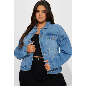 Women Denim <b>Jacket</b> Cropped Blue Distressed Outerwear Streetwear Vintage <b>Jeans</b> Coat Wholesale Custom - Product Image 5