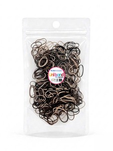 Élastiques à cheveux Unibond TPU Choco Brown, en caoutchouc élastique, fabriqués en Corée, style simple, unisexe, usage quotidien, emballage en sachet OPP. - Product Image 1