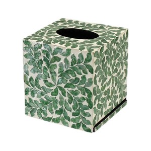 Handmade Wooden Tissue Box with Mother of Pearl Inlay for Home Decor - Product Image 5