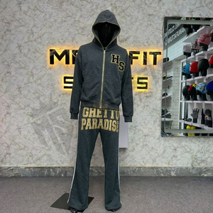 Men Custom Zipper Fashion Tracksuit Best Quality Sportswear <b>Set</b> Gym Training Jogging Running Fitness Suit - Product Image 1
