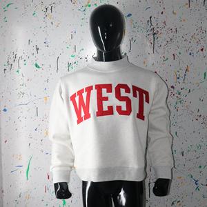 Sudadera WEST con cuello simulado, 450 GSM, bordado con nombre personalizado, corte holgado, 100% algodón, felpa francesa. - Product Image 2