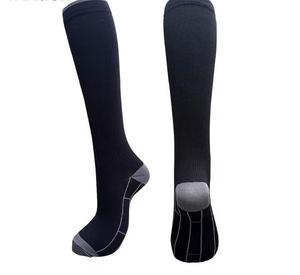 Chaussettes de compression pour hommes, écologiques, en tricot uni, respirantes, en Spandex et Polyester, pour le sport, été, gris, blanc, noir, bleu, avec revers - Product Image 5