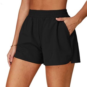 Shorts Bermuda Tricotés Tendance pour Femmes, Taille Haute Élastique, Couleur Unie, Séchage Rapide, Respirant, Coupe Classique, OEM - Product Image 5