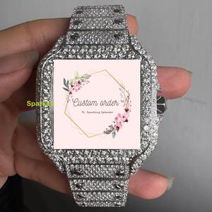 Reloj Mecánico Personalizado con Movimiento Automático, Cristales de Moissanita, Acero Inoxidable, Esfera de Cristal de Zafiro, Unisex, Resistente al Agua - Product Image 1