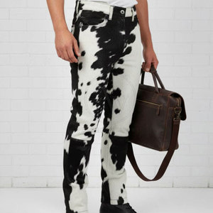 Wholesale <b>Leather</b> <b>Pant</b> Cowhide High Quality Button Fly Plus Size Breathable OEM Service Low MOQ Cowhide <b>Pant</b> - Product Image 6