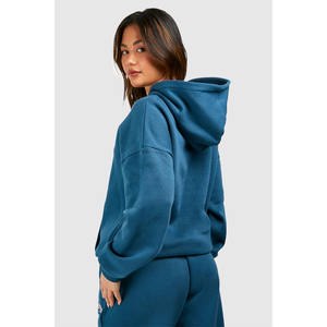 Drop Shoulder Conjunto de 2 piezas joggers pantalones Sudadera con pantalones de chándal Sudaderas con capucha en blanco de gran tamaño - Product Image 5