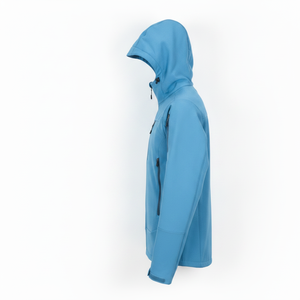 Veste polaire à capuche bleue pour homme, fermeture éclair, coupe-vent décontractée, idéale pour l'automne - Product Image 3