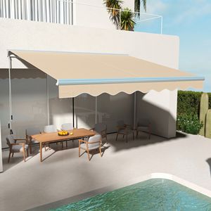 Tenda da Sole Elettrica Bianco Crema 13x10 con LED e Telecomando, Facile da Usare, Estensibile per Patio Esterno - Product Image 2