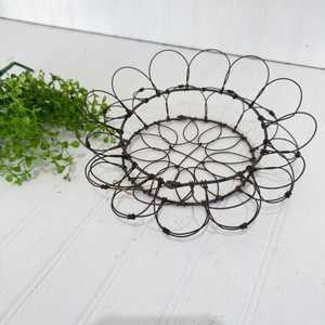 Primitive <b>Wire</b> Collapsible Egg <b>Basket</b> Rustic Farmhouse Decor Vintage Style - Product Image 3