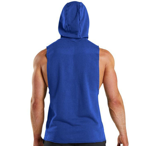 Débardeur de sport pour homme, sans manches, à capuche, anti-transpiration, personnalisable OEM ODM, fournisseur et usine de vêtements de sport en gros - Product Image 2