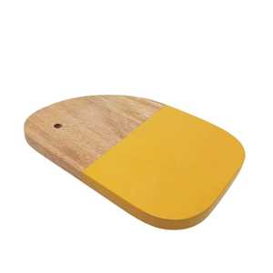 Tabla de cortar rectangular de madera de teca gruesa, paleta para pizza, bandeja de servir, tabla de cortar ligera con mango corto y duradero - Product Image 2