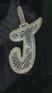 จี้รูปตัวอักษร J เงินแท้ 925 ประดับเพชรโมอิสซาไนต์ สไตล์ฮิปฮอป สำหรับผู้ชายและผู้หญิง เครื่องประดับหรูหรา - Product Image 5