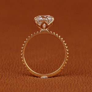 Bague de fiançailles solitaire en or 14K 18K avec diamant de laboratoire rond de 3 carats, sertie à griffes, pour femme, certifiée IGI VS1 VVS, tendance - Product Image 5
