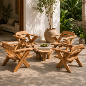 Conjunto de Sillas de Jardín Modernas de Madera de Teca Sólida, Muebles de Patio, Sillón de Lujo para Resort, Villa u Hotel - Product Image 6