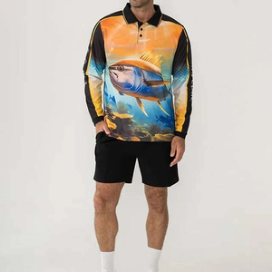 เสื้อโปโลโพลีเอสเตอร์แขนยาวกันน้ำสำหรับตกปลา แห้งเร็ว ระบายอากาศได้ดี ป้องกันแสงแดด UPF 50+ รับผลิตตามสั่งขายส่ง - Product Image 1