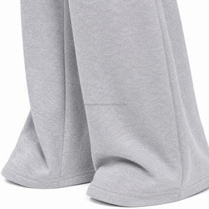 Women's Wide Leg Fleece Sweatpants High <b>Waisted</b> Cotton Blend Casual Lounge <b>Trousers</b> Soft Winter Pants OEM Wholesale - Product Image 4