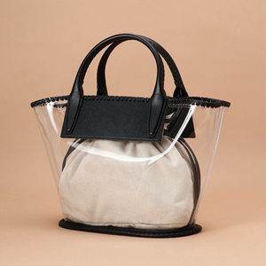 Ensemble de sacs de plage transparents en PVC, sac à main transparent avec pochette à cordon pour femmes, voyage, usage quotidien - Product Image 2