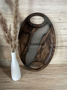 Bandeja Decorativa de Resina de Primera Calidad Hecha a Mano, Bandeja de Servicio Rectangular con Diseño Personalizado para Decoración del Hogar, Venta al por Mayor - Product Image 4