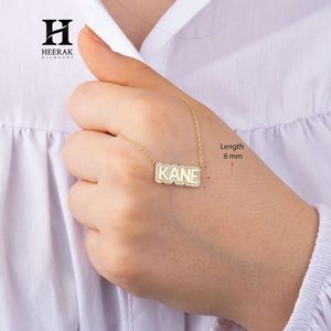 Custom Fine Jewelry Supplier - Personalized Diamond Nameplate Necklace, 14k/18k <b>Solid</b> <b>Gold</b> Customizable <b>Pendant</b> for Wholesale - Product Image 6