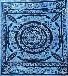 Tenture murale décorative à imprimé CELTIC DRAGON bleu, drap de lit en coton, vente en gros, GC-TPDB-145 - Product Image 1