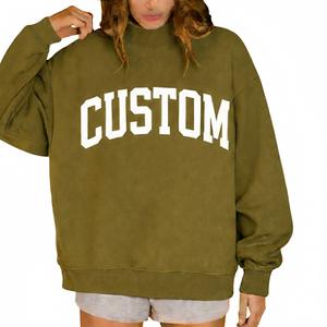 Sweat-shirt en molleton à col montant pour femme, manches longues, respirant, écologique, mélange polyester/coton, logo personnalisé - Product Image 6