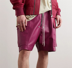 Shorts en cuir véritable pour homme, coupe ajustée, matériau de qualité supérieure, durable, élégant, pour un usage quotidien, décontracté et tendance - Product Image 3