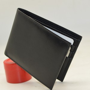 Men's High Quality Slim Bifold <b>Wallet</b> Custom Logo <b>RFID</b> Blocking Open Closure Short Leather Polyester Lining Minimalist Fashion - Product Image 1