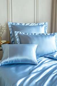 Parure de draps Queen en coton tissé 300 fils de haute qualité, 100 % coton, couleur personnalisable, luxe léger, écologique, toutes saisons - Product Image 3