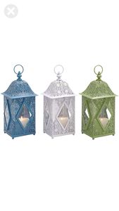 Farol de hierro estilo marroquí con recortes florales y paneles de vidrio de colores para decoración del hogar - Product Image 4