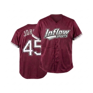 Uniforme de baseball personnalisé de haute qualité, entièrement boutonné, 100% polyester, antibactérien, manches courtes, unisexe, tissu sublimé - Product Image 4