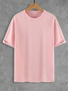 เสื้อยืดคอกลมสีพื้นสำหรับผู้ชาย ออกแบบเองได้ ผ้าเจอร์ซีย์คอตตอนสองชั้น 100% ผ้าฝ้ายถัก สวมใส่สบายๆ - Product Image 6