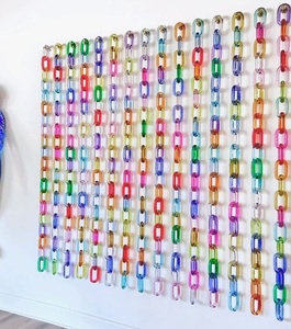 <b>Large</b> Resin Chain Link Wall Hanging Decor Individual Linked Loops Multicolored <b>Ornament</b> Set For Office Living Room Wall Display - Product Image 6