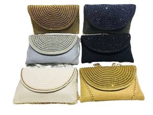 Sacs à main de soirée pour femmes, chaînes, pierres, matière en jute, fermeture magnétique, durable, léger, élégant, sac à main tendance - Product Image 5