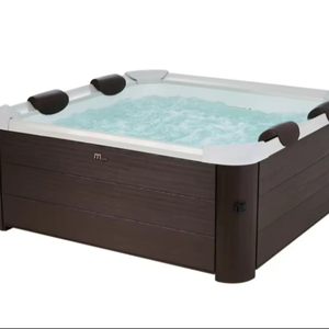 Spa Oslo 6 <b>Person</b> Squared Hot Tub w/Hydro <b>Massage</b> Jets & LED Strip - Product Image 1