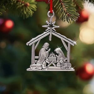 High Quality Metal <b>Black</b> Nativity Scene Vintage <b>Christmas</b> <b>Decoration</b> Hanging Nativity Scene Eco-Friendly Small Nativity Scene - Product Image 3