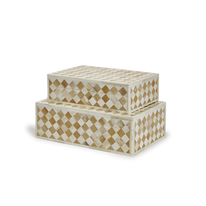 Boîte de rangement décorative pour bijoux et cadeaux, en bois, résine et incrustations d'os, design personnalisé et artisanal, par FAIZA CRAFT - Product Image 4
