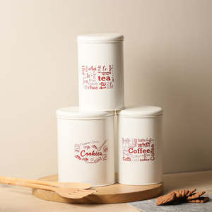 Modern Metal Food <b>Storage</b> <b>Containers</b> Cylinder Shape Airtight Lids <b>Stackable</b> Kitchen Coffee Tea Cookies Freshness Preservation - Product Image 3