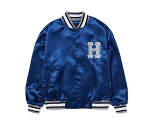 Veste de baseball en satin coupe slim, veste universitaire de sport en satin letterman personnalisée de grande taille, veste Street Wear de créateur avec logo - Product Image 1