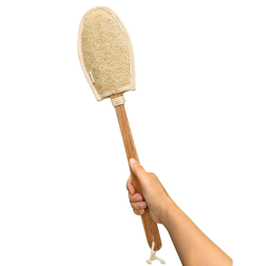 Natural Loofah Long Handle Simple Back Scrubber Stick <b>Bath</b> Brush Body Scrub <b>Sponge</b> for Shower - Product Image 1