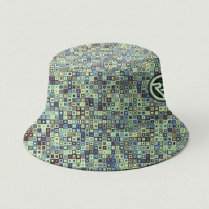 Casquette de soleil streetwear unisexe avec logo personnalisé, motif géométrique imprimé par sublimation, vente en gros, 100% polyester, design mosaïque, chapeau bob - Product Image 3