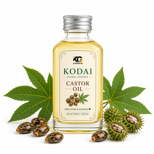 Huile de ricin pure naturelle 100% pressée à froid, liquide, pour les soins des cheveux et de la peau, 110 ml, bouteille d'exportation avec prise US, logo personnalisé Tamil Nadu - Product Image 1