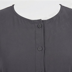 Abaya Kaftan élégante en polyester uni à col en V, longueur cheville, légère, pour femme, tenue modeste royale, couleur personnalisable - Product Image 4